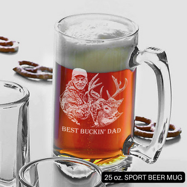 Custom Dad Portrait Glassware | Glass Photo Etching